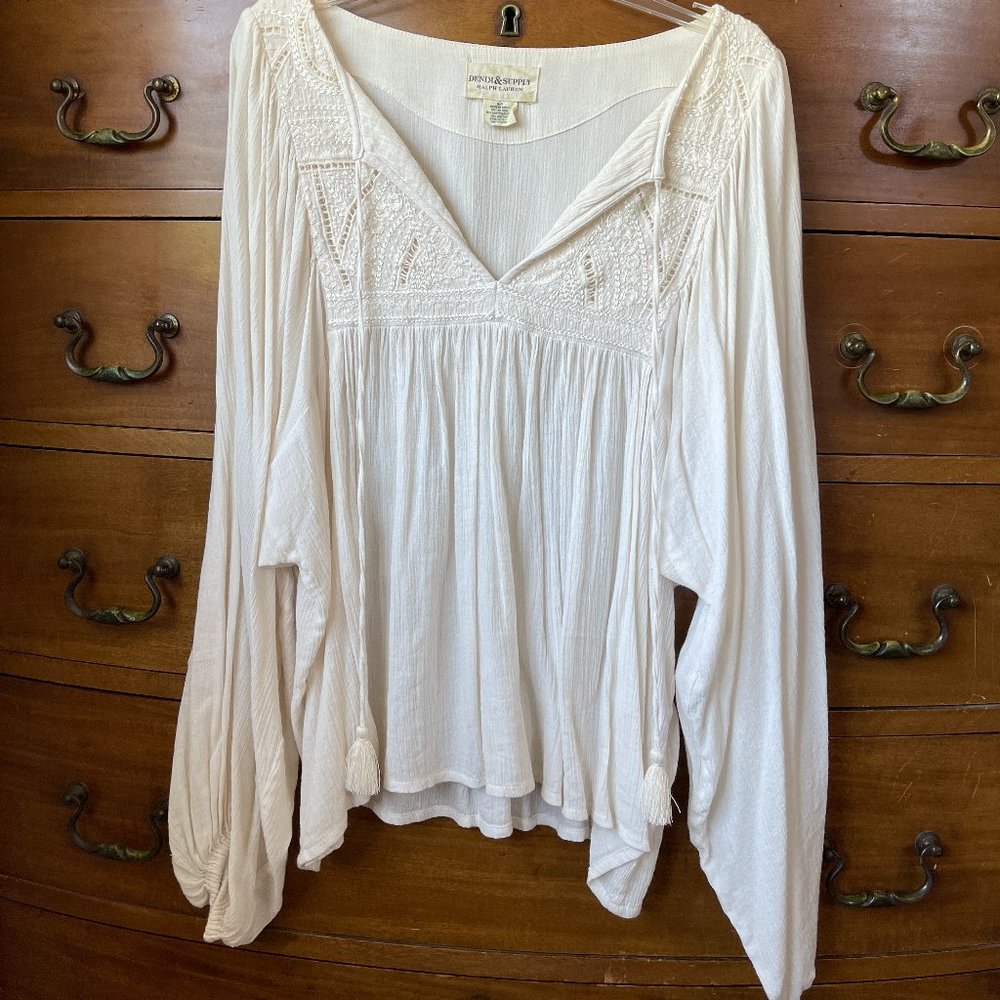 Denim & Supply Ralph Lauren Peasant Top Cream